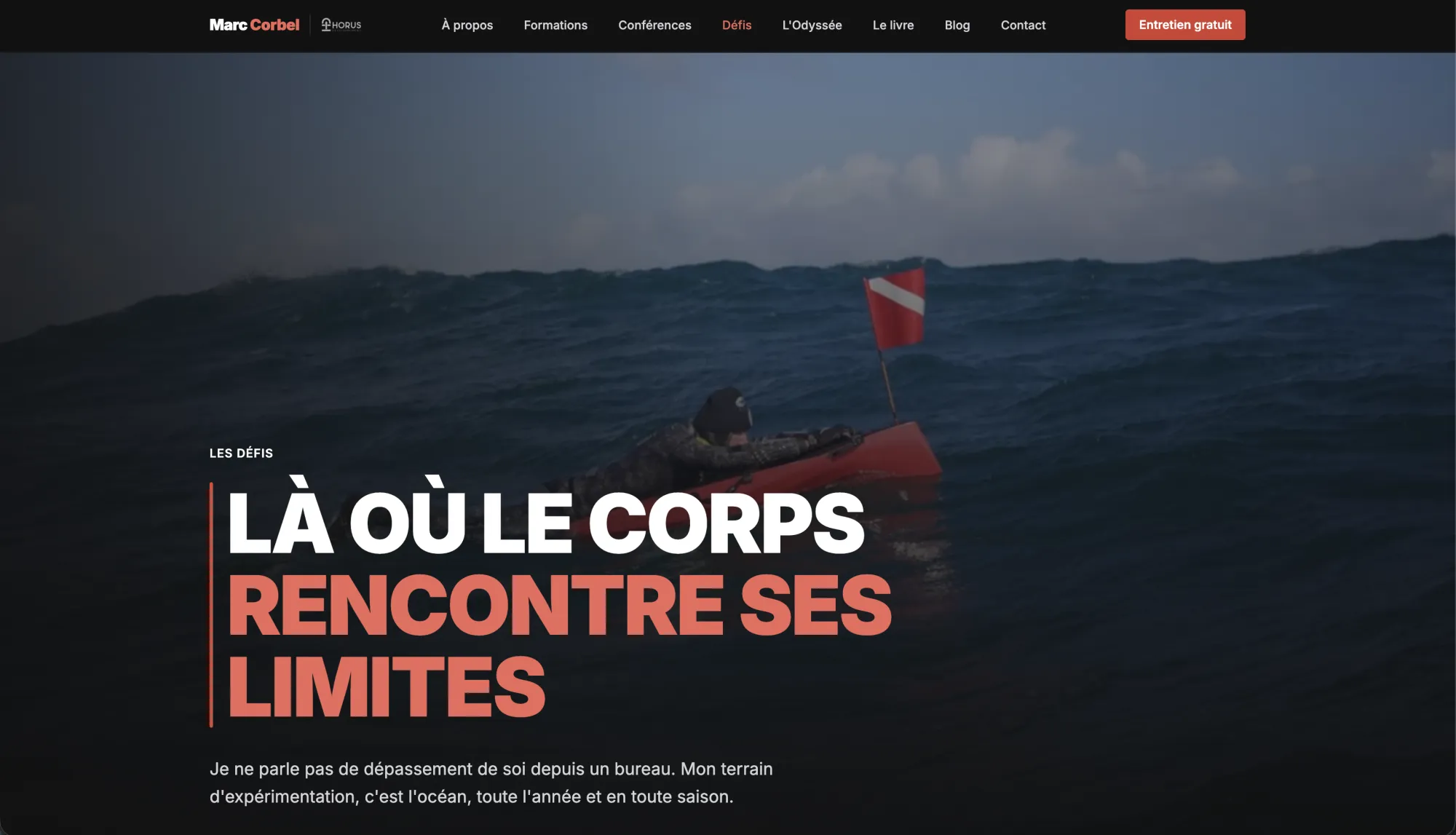 Capture : Marc Corbel, e-learning et vente automatisée, site vitrine